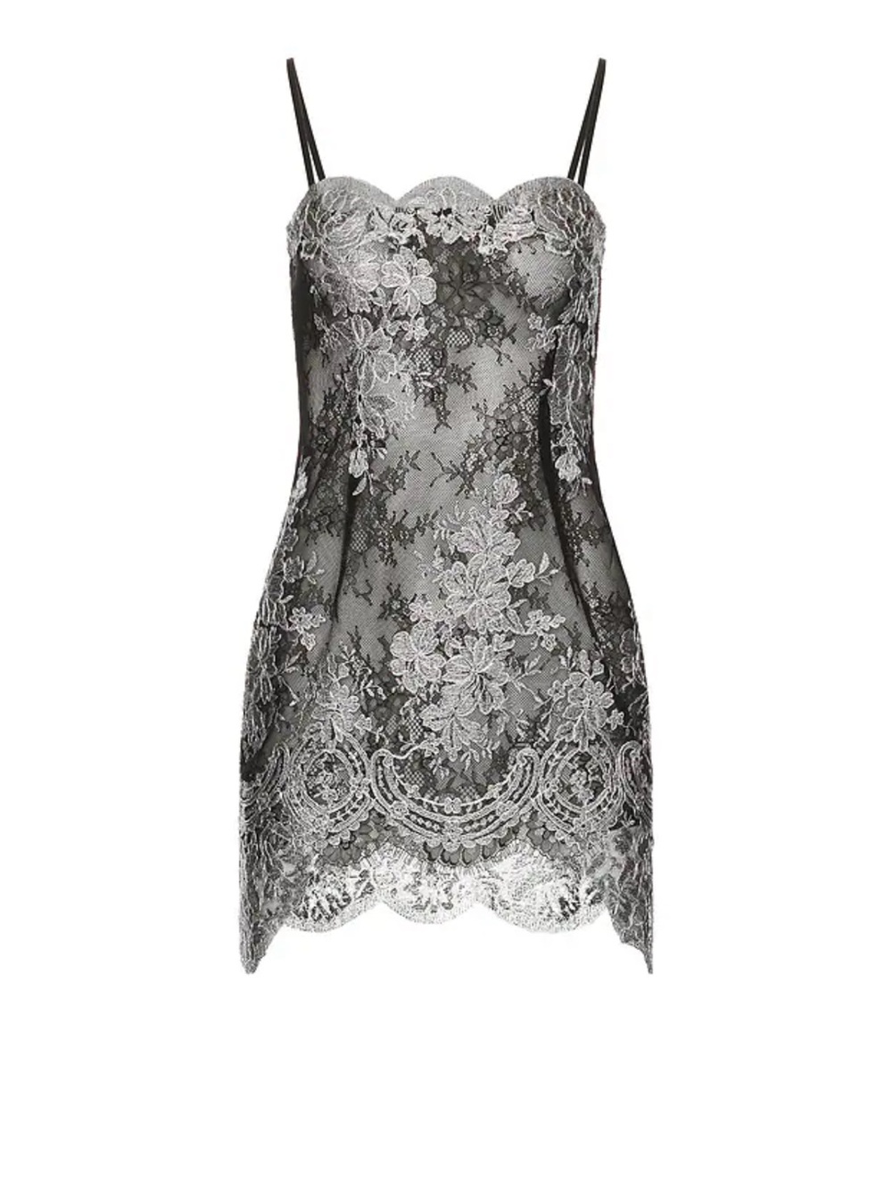 Metallic Slip Dress in Black
